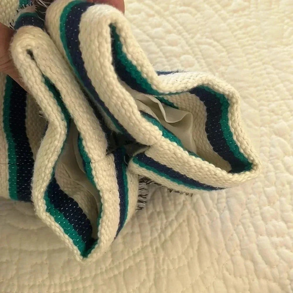 Talbots Striped Cotton Blend Textured Jacket Peplum Back Women’s 8 Cream Preppy - Picture 14 of 17